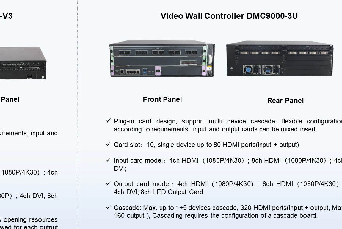 Modular FPGA Video Wall Controller 2U and 3U Chassis