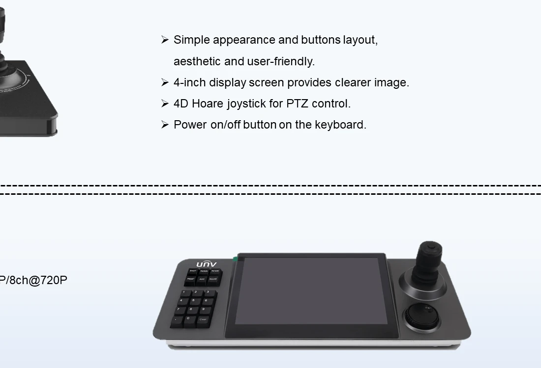 10.1 Inch Touchscreen Network Control Keyboard with 4D Joystick